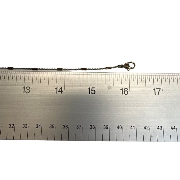 Women's Gold Tone Bar Link Chain Necklace Sz 16in - Picture 4 of 5